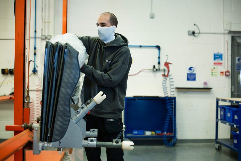 Samuel Walker in the Caribbean Blinds Sudbury facility