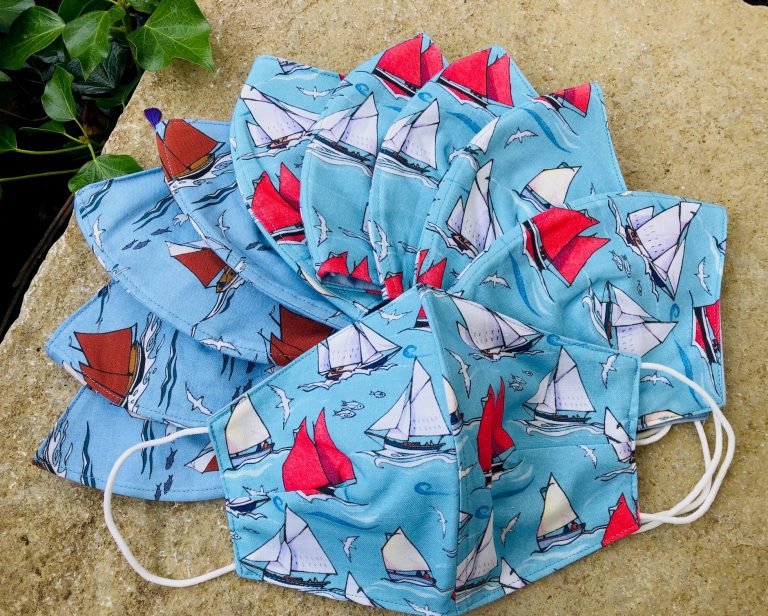 Face masks with sailing boat pattern for Suffolk.