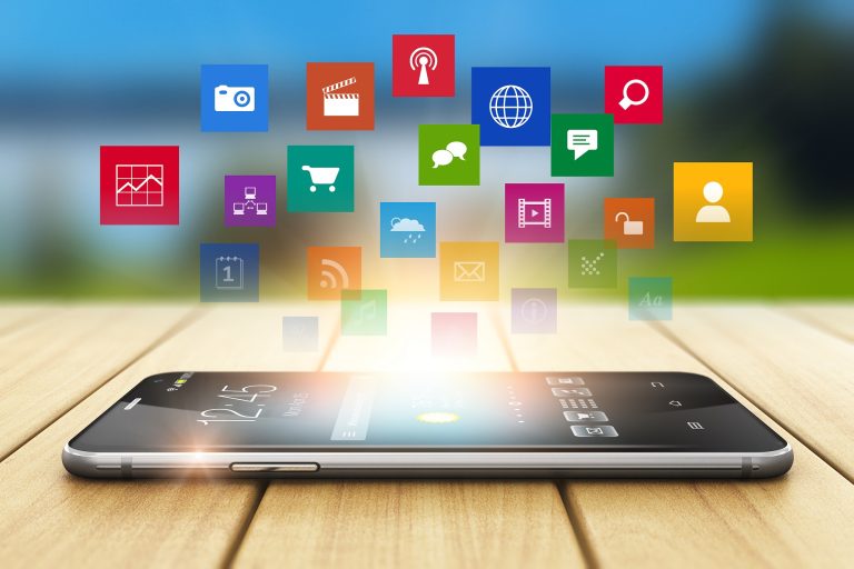 Stay connected with mobile technology and digital communication icons.