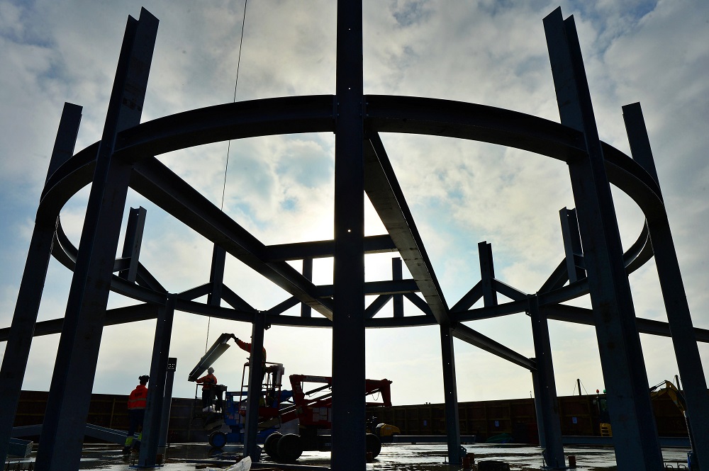 Construction framework at Suffolk Business park.