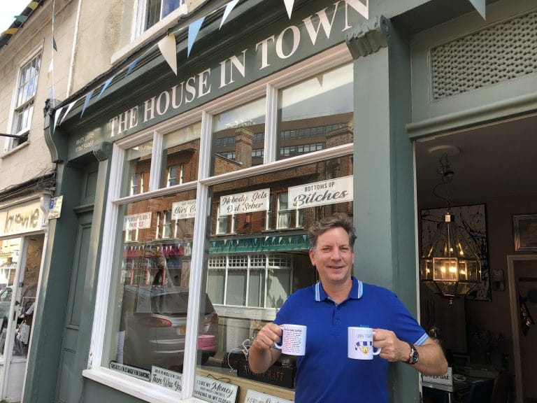 John Manning at The House in Town with Dirty Old Goat mugs