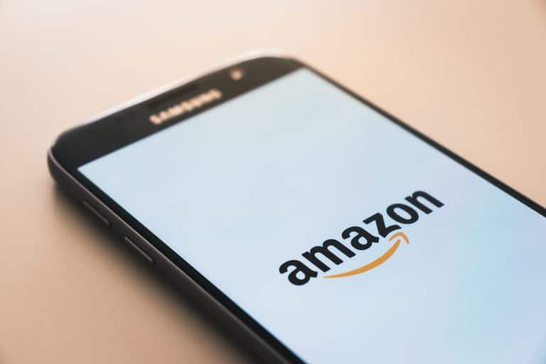 Amazon app displayed on a smartphone screen, showcasing online shopping platform.