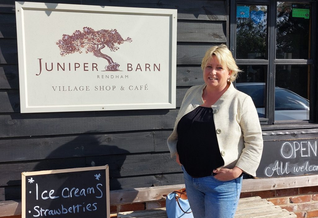 Juniper Barn village shop and café in Rendham, Suffolk, offering local produce and homemade treats.