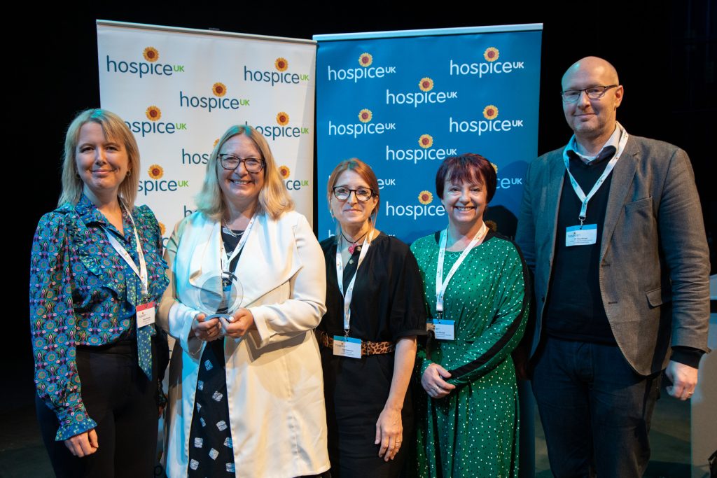 Hospice UK CEO Tracey Bleakley, Judi Newman, Lisa Paterson, Lisa Parrish and Guy Peryer (Photo: Hospice UK)