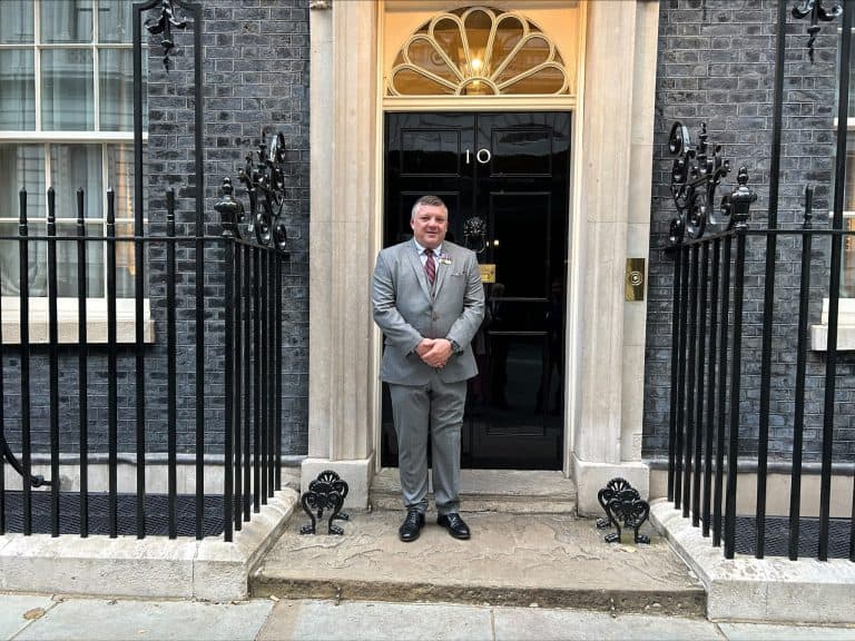 Nigel Seaman at 10 Downing Street, credit Combat2Coffee