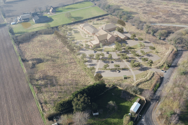 Proposed new hospice facility for SEH in Gorleston (Aerial Montage) Credit LSI Architects