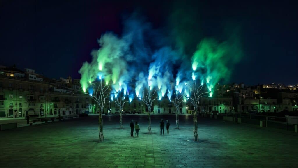 MISTREE: architectural cooling installation combines evaporative mist with programmable lighting