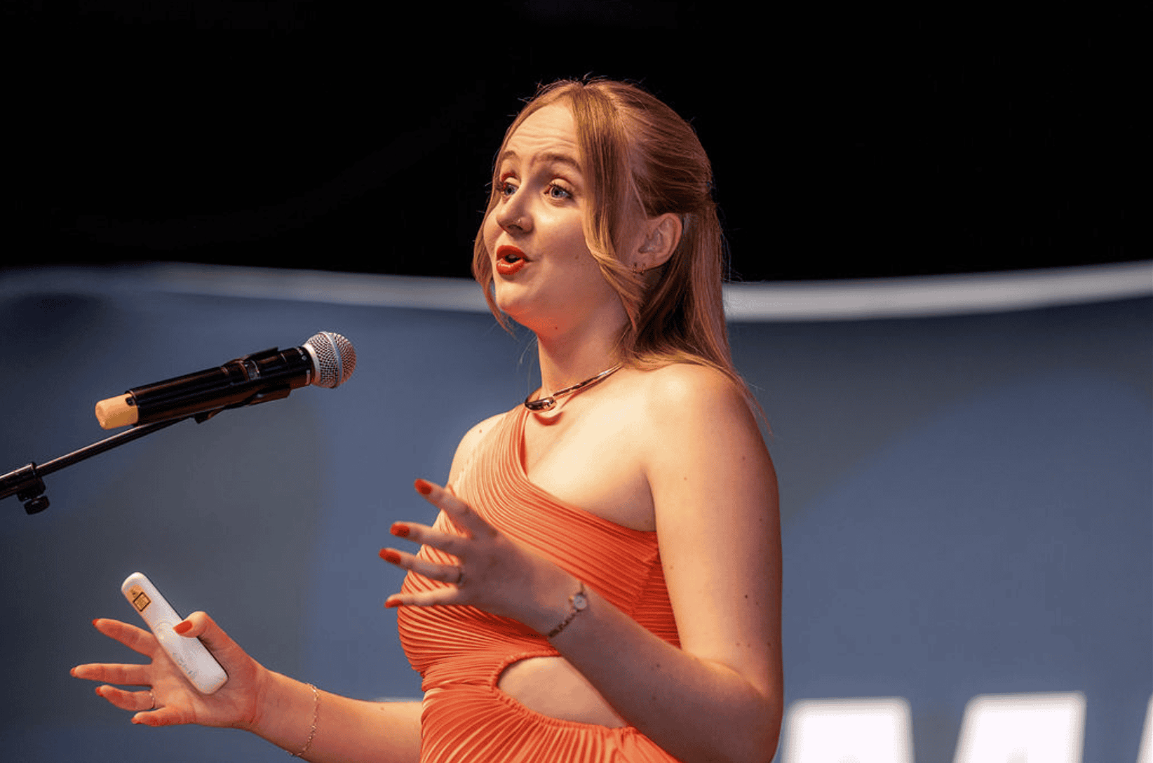 East Anglian Marketing Awards organiser Grace Appleby speaking at the event